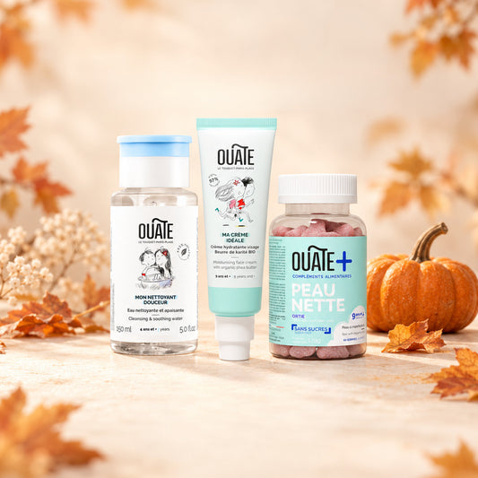 Pack Octubre OUATE: Mon Nettoyant Douceur, Ma Crème Idéale i Mes Gummies Peau Nette