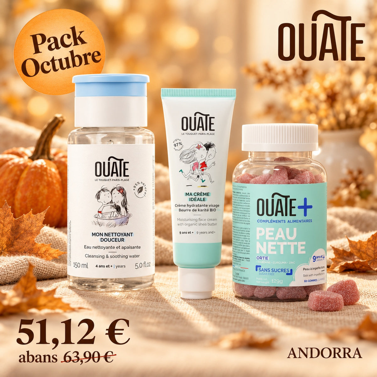 Pack Octubre – Peau Nette + Nettoyant Douceur + Crème Idéale